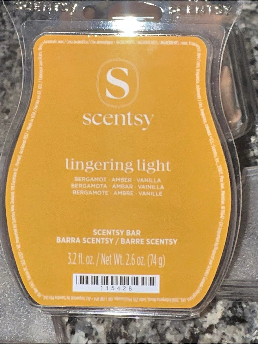 Scentsy Lingering Light Scentsy Bar Orange NWT